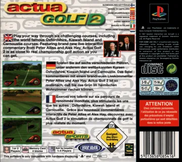 Actua Golf 2 (EU) box cover back